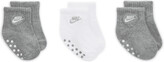 Thumbnail for your product : Nike Core Futura Ankle Gripper Socks Box Set (3 Pairs) Baby (3-6M) Socks in Grey