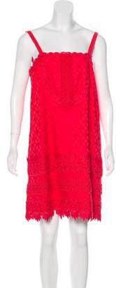 Anna Sui Crochet-Trimmed Matelassé Dress w/ Tags