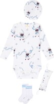 Thumbnail for your product : Mini Rodini Baby cotton-blend romper, hat and socks set