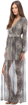 Cynthia Vincent Long Sleeve Maxi With Slit