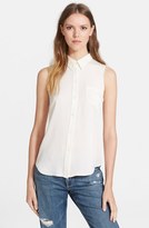 Thumbnail for your product : Theory 'Yarnie' Sleeveless Silk Georgette Shirt