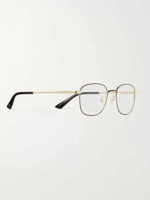 Gucci Square-Frame Gold-Tone Optical Glasses