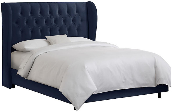 Navy Bed The World S Largest, Marcone Queen Wingback Bed