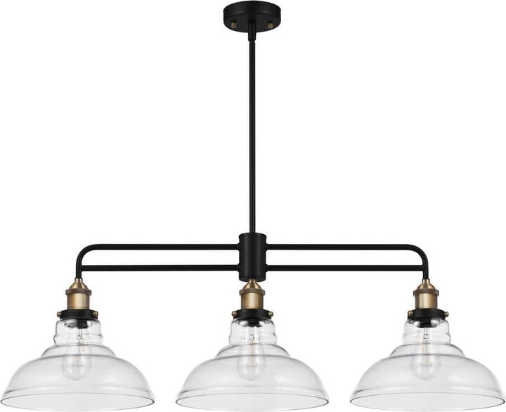 Rockwood 3-Light Bronze Dining Room Chandelier, Linear Kitchen Island Pendant Light