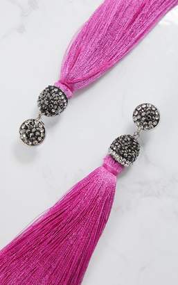 PrettyLittleThing Pink Long Tassel Earring