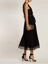 Thumbnail for your product : Bottega Veneta Pleated Taffeta Midi Dress - Womens - Black