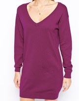 Thumbnail for your product : ASOS Fine Knit Dress With V-Neck