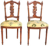 Thumbnail for your product : One Kings Lane Vintage Hand-Carved Walnut Side Chairs - Set of 2 - Laurie Frank