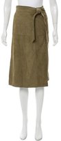 Thumbnail for your product : Frame Denim Suede Knee-Length Wrap Skirt