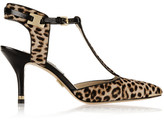 Thumbnail for your product : Michael Kors Silvia leopard-print calf hair T-bar pumps