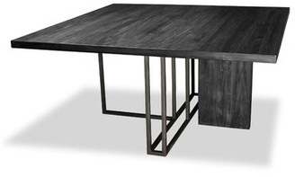 Ivy Bronx Macdougal Solid Wood Dining Table Ivy Color: Gray, Size: 30" H x 60" W x 60" D