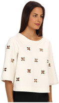 Thumbnail for your product : Tibi Boutis Embroidery 3/4 Sleeve Top