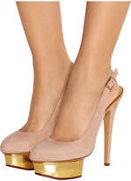 Thumbnail for your product : Charlotte Olympia The Dolly Suede Pumps - Blush