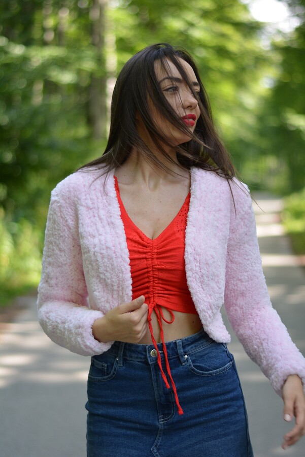 Etsy Hamdknit Chunky Super Soft & Warm Bolero in Pink