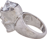 Thumbnail for your product : Alexander McQueen Silver & Crystal Lobotomized Skull Ring