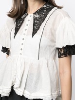 Thumbnail for your product : Renli Su Chloris lace-trimmed cotton blouse