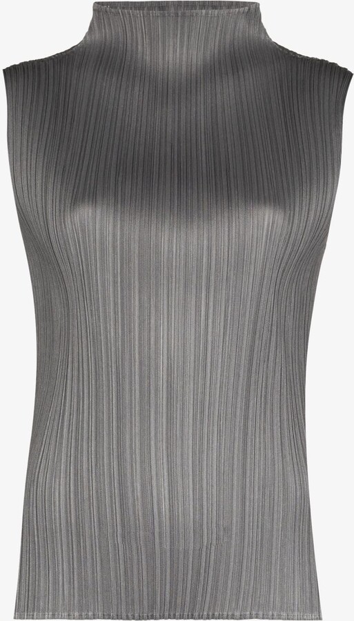 Pleats Please Issey Miyake Brown Mellow Tank Top - ShopStyle