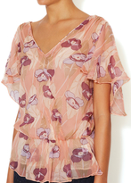 Thumbnail for your product : Anna Sui Poppies Print Silk Chiffon Top