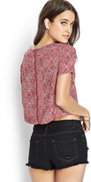 Thumbnail for your product : Forever 21 Boxy Spotted Zipper Top