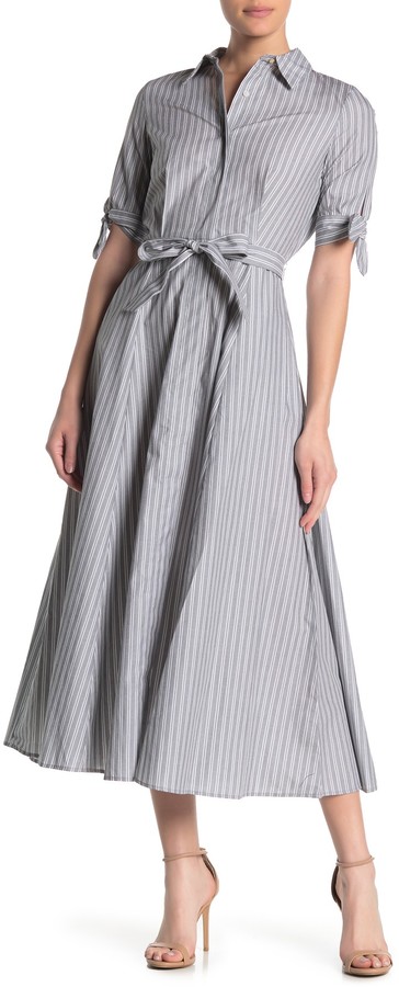maxi striped shirt dress