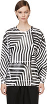 Thumbnail for your product : Balmain Pierre Black & White Rubberized Stripe Print Sweatshirt