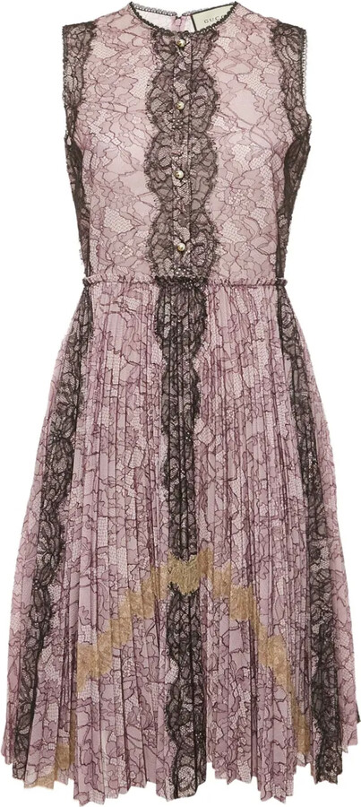 Gucci Pre-Owned Lace Pleated Dress