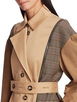 Thumbnail for your product : Proenza Schouler Mixed Glen Plaid Belted Trench Coat