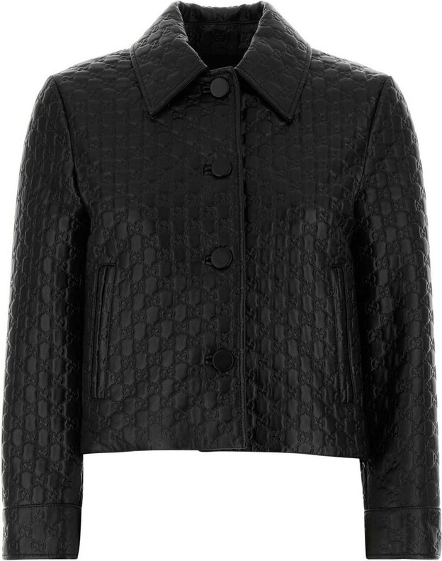 Gucci Embossed GG Leather Jacket