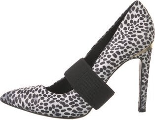 Dirk Bikkembergs Leather D'Orsay Pumps Animal Print Semi-Pointed Toes Unfortunately, due to restrictions, this item may not be eligible for shipping in all areas. | Dirk Bikkembergs Leather Animal Print D'Orsay Pumps, Women's 9