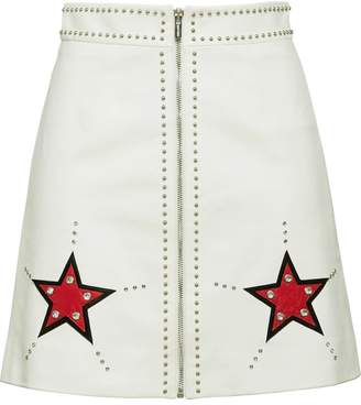 Miu Miu star patch A-line skirt