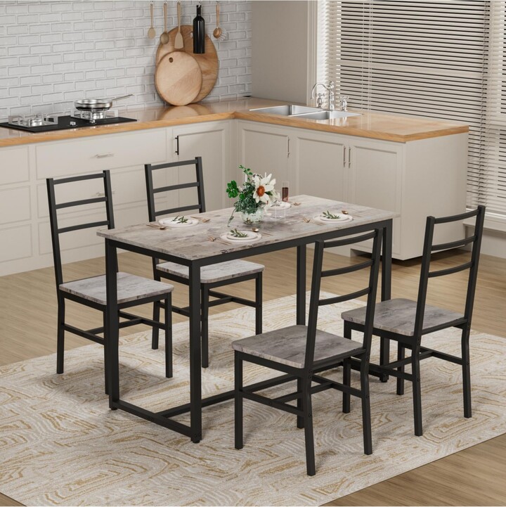 Streamdale Furniture Streamdale Farmhouse Dining Table Set with 4 Chairs
