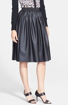 Thumbnail for your product : Pink Tartan 'Tate' Faux Leather Pleat Skirt
