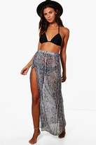 Thumbnail for your product : boohoo Petite Snake Print Wrap Maxi Beach Skirt