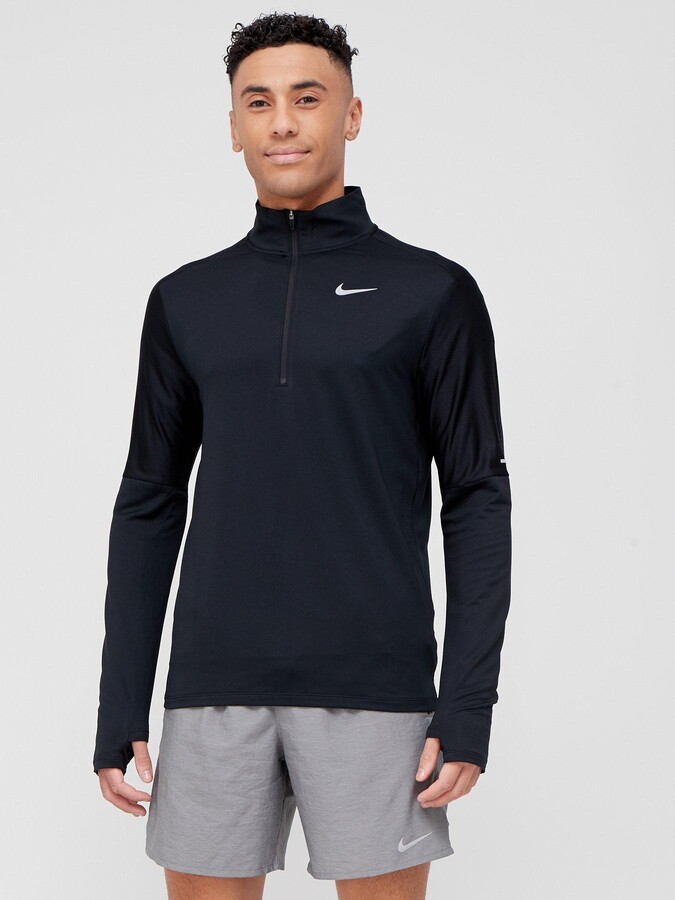 Nike Element 1/2 Zip Running Top Black - ShopStyle Shirts