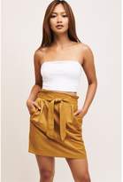 Thumbnail for your product : Dynamite Avery Belted Mini Skirt - FINAL SALE Gold Brown Mix Beige