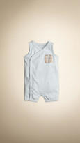 Thumbnail for your product : Burberry Check Pocket Cotton Playsuit
