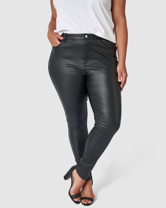Something 4 Olivia Women's Black High-Waisted - Rose Coated Jeans