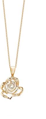 L・I・U Fei Liu Fine Jewellery Rose Pendant Necklace in 18ct Yellow Gold Plated with CZs
