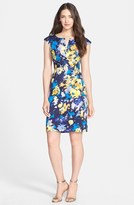 Thumbnail for your product : Donna Ricco Print Stretch Cotton Sheath Dress