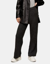 Thumbnail for your product : Topshop zip front knitted trousers in slate