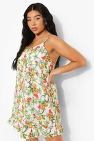 Thumbnail for your product : boohoo Plus Fruit Print Swing Dress
