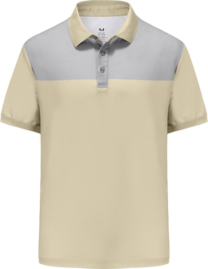 MOHEEN Men's Short Sleeve Polo Shirt Color Block Sports Golf T-Shirt  Moisture Wicking Athletic Collared Shirt Tennis ShopStyle