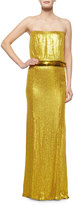Thumbnail for your product : Kaufman Franco Strapless Sequin Gown, Yellow