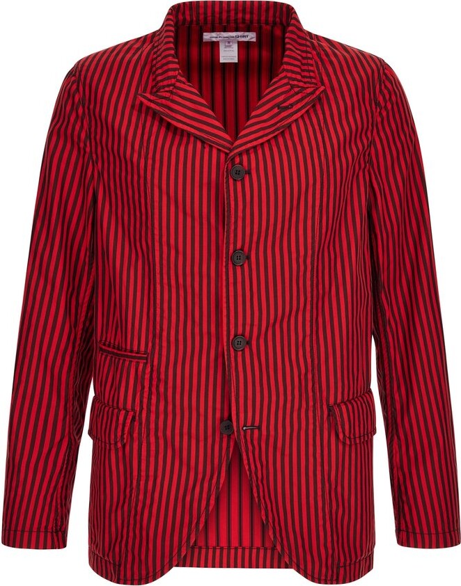 Comme des Garçons Shirt Striped Buttoned Blazer