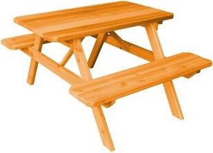 Gracie Oaks Amedee Wooden Picnic Table
