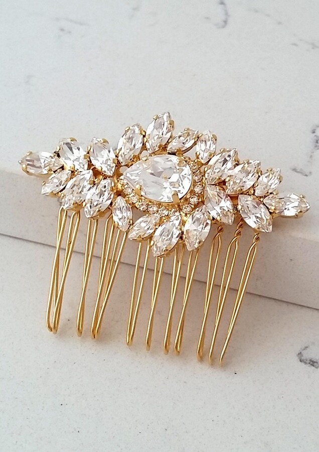 Etsy Bridal Hair Comb Wedding Accessory Crystal Headpiece Crystal Hair Comb Rhinestone Head Piece Gatsby Headpiece