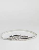 Thumbnail for your product : ASOS Design Leaf Chain Belt In Silver