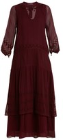 Thumbnail for your product : Jupe By Jackie Vesuvius Embroidered Silk-chiffon Dress - Burgundy Multi