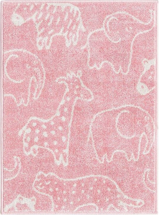 Unique Loom Safari Animals Whimsy Kids Throw or Area Rug