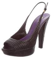 Thumbnail for your product : Miu Miu Leather Slingback Sandals